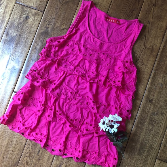 Elle Pink Ruffle Top - Picture 2 of 7